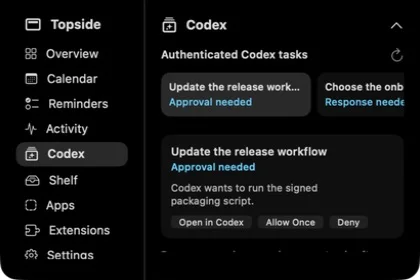 Topside Codex activity dashboard